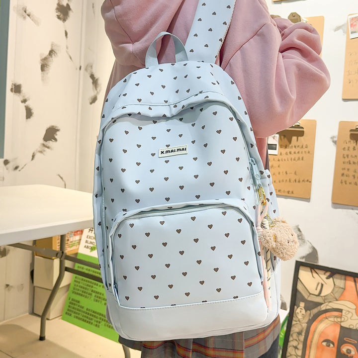 Heart-Patterned Casual Backpack Stornfield