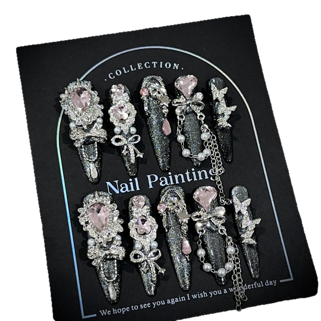 Glamorous Bejeweled Press-On Nail Set