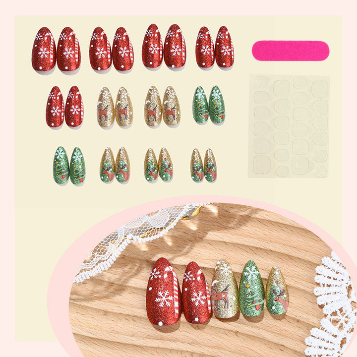 Festive Artificial Nail Set with Winter Motifs Stornfield