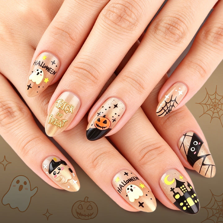 Halloween-Themed Press-On Nail Art Set Stornfield 1787543133