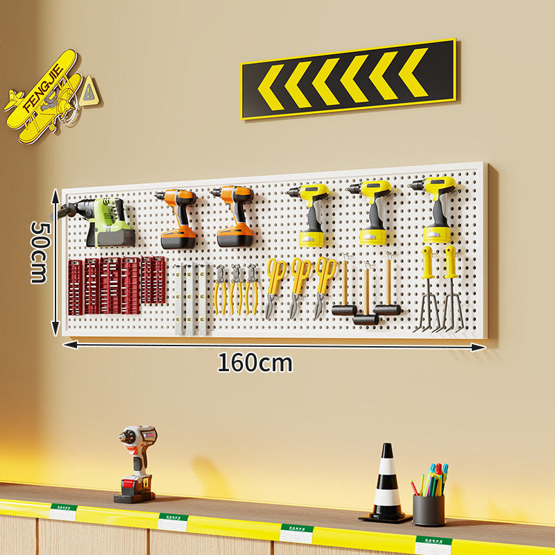 Large Rectangle Wall-Mounted Perforated Metal Pegboard Tool Storage Panel