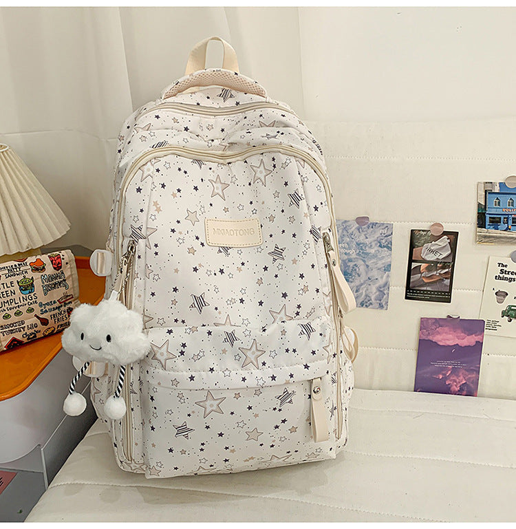 Stylish Star-Printed School Backpack Stornfield