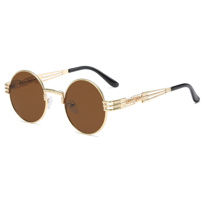 Women's Retro-Inspired Round Sunglasses with Unique Metal Frame Stornfield