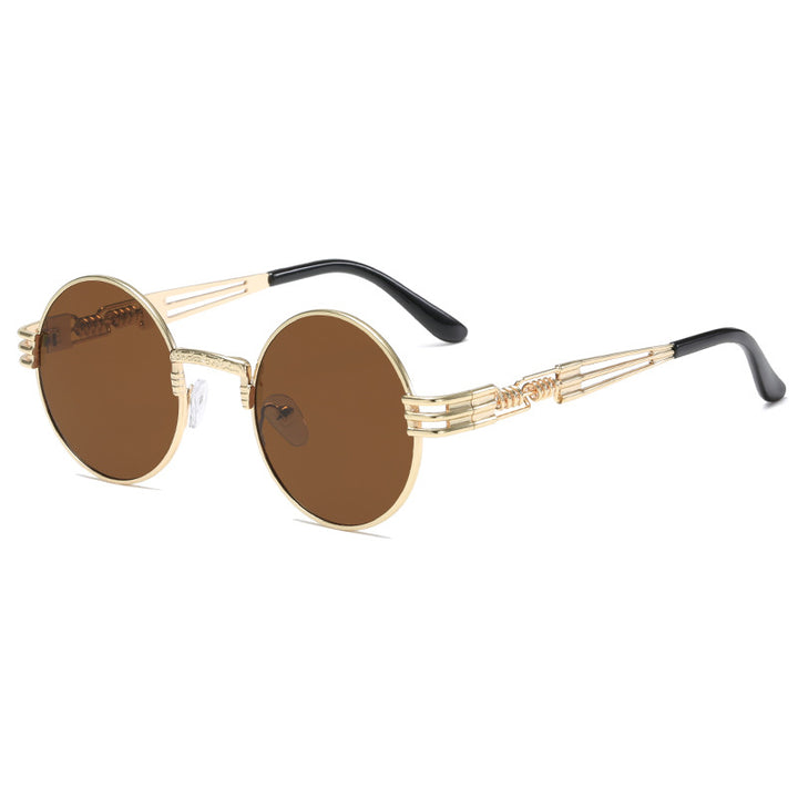 Women's Retro-Inspired Round Sunglasses with Unique Metal Frame Stornfield