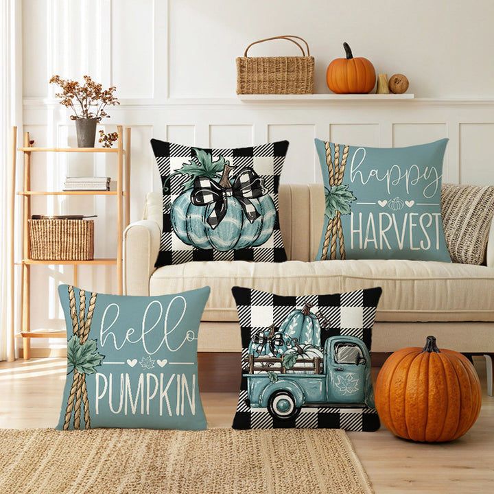 Rustic Harvest Cotton-Linen Throw Pillow Cover for Sofa and Seasonal Decor