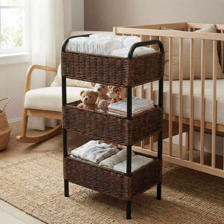 Multi-Tier Woven Bathroom Organizer Basket Stornfield