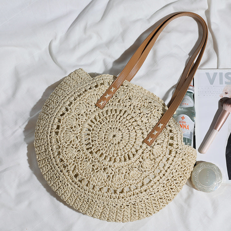 Handmade Round Bag Made of Natural Bast Stornfield