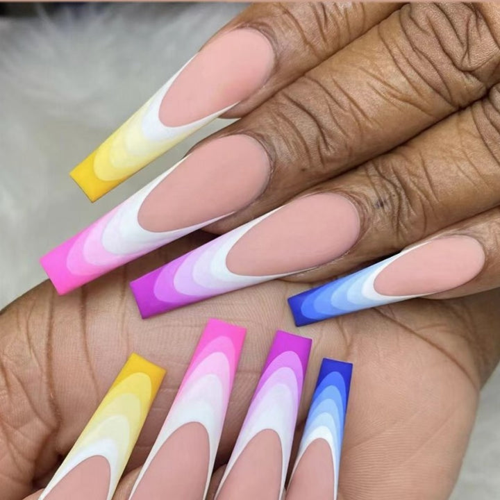Artificial nails in luxurious ombre design with rhinestone accents Stornfield
