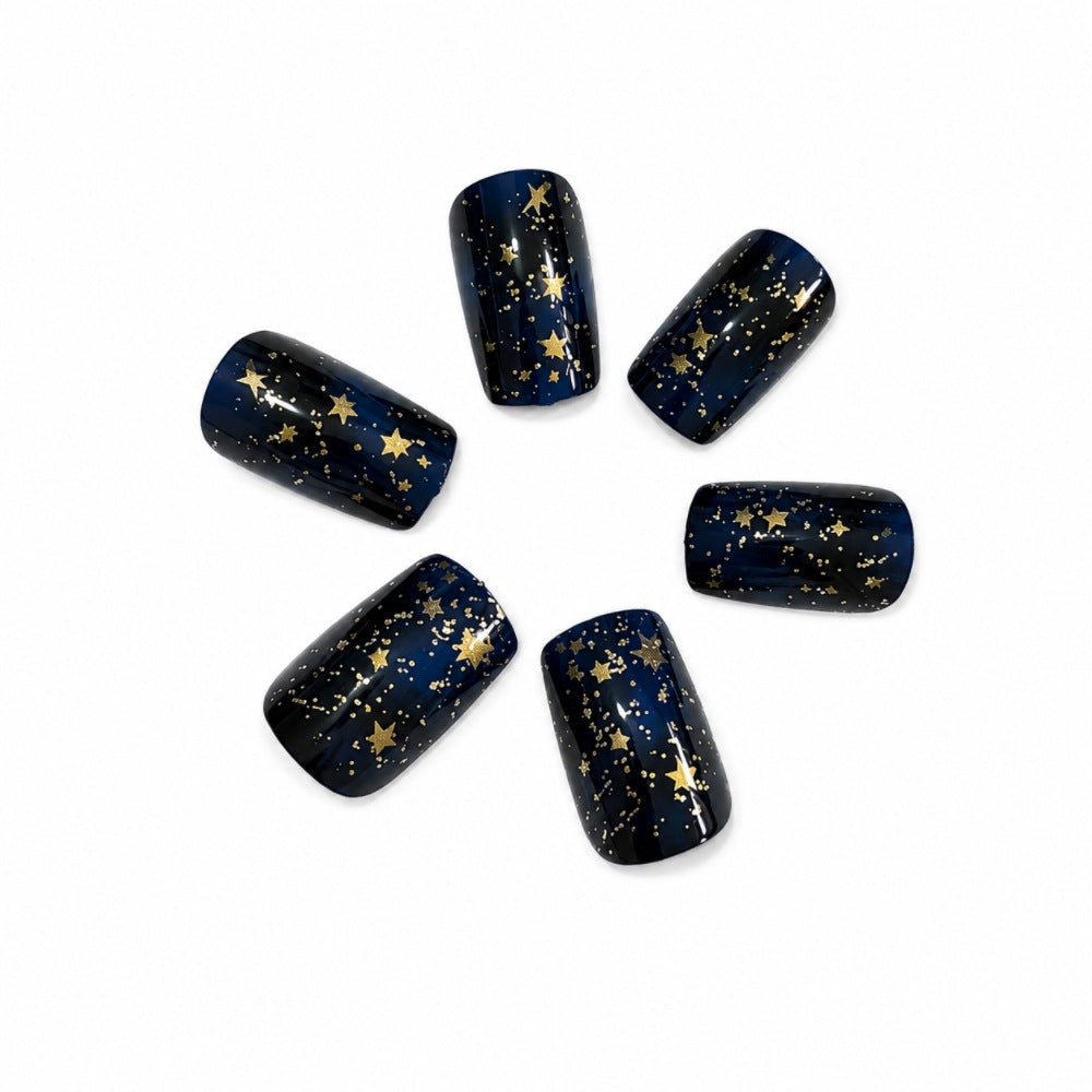 Elegant Artificial Nails In Luxurious Star Design Stornfield