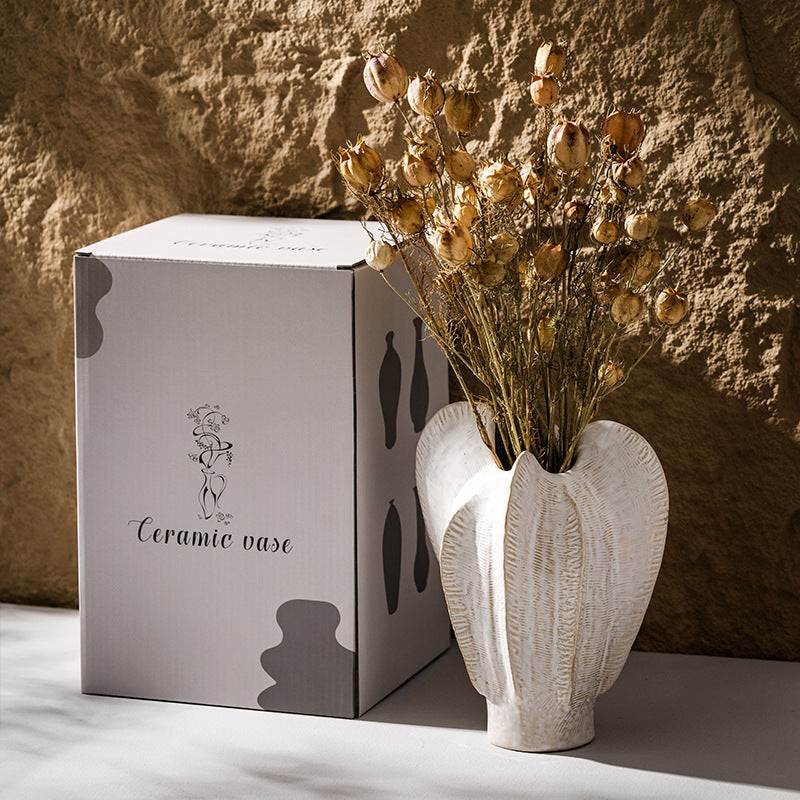 Sculptural Ceramic Leaf Shape Table Vase
