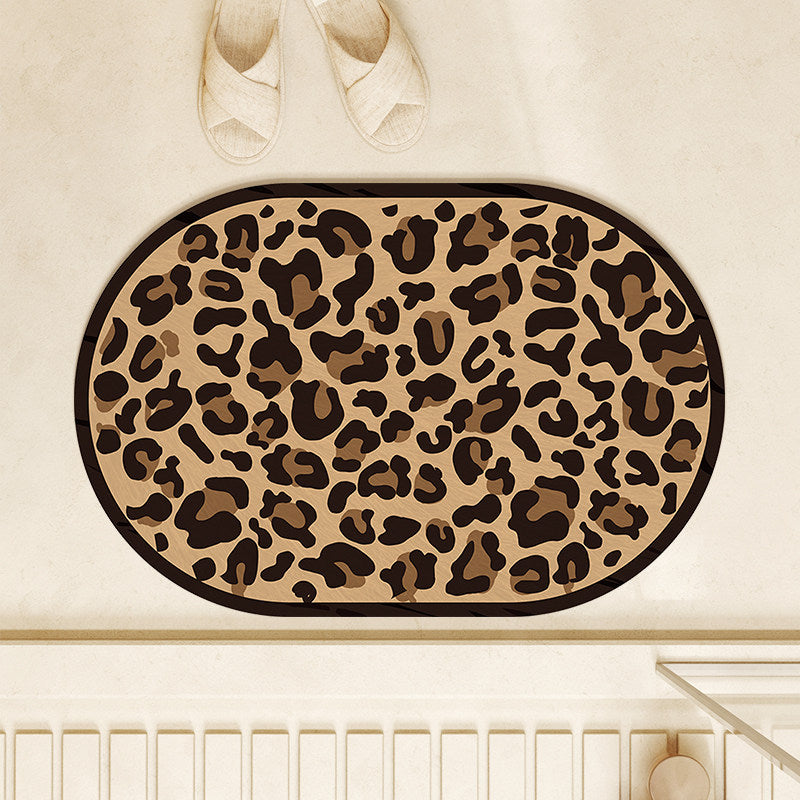 Plush Leopard Print Area Rug