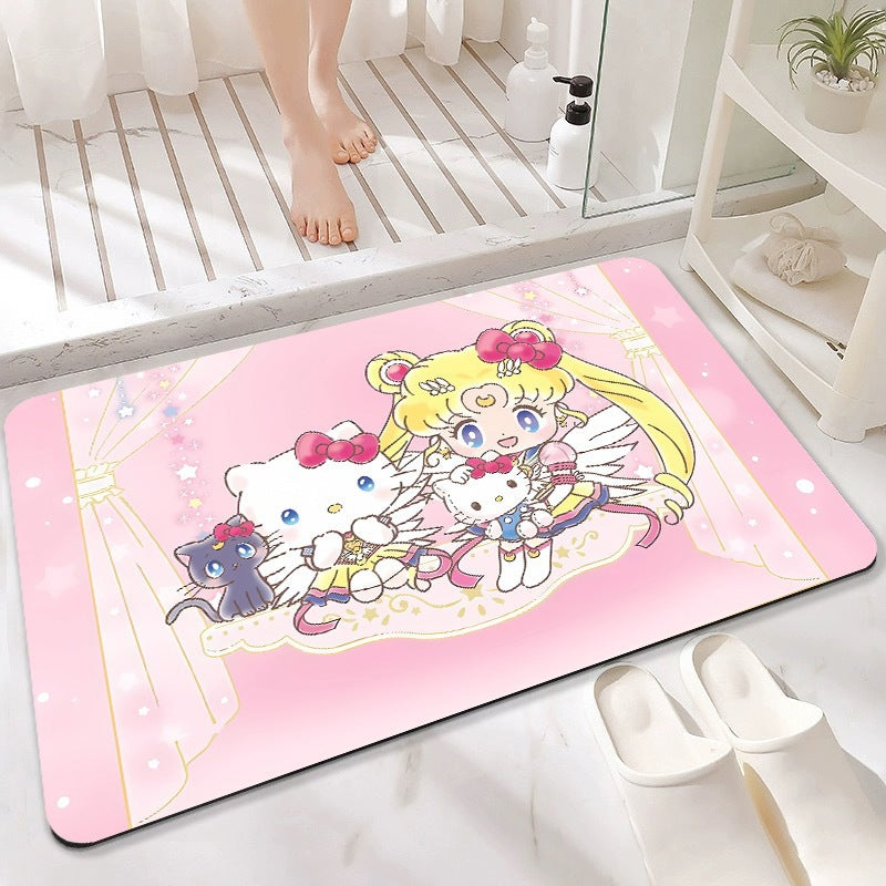 Cute Cartoon-Themed Absorbent Bath Mat