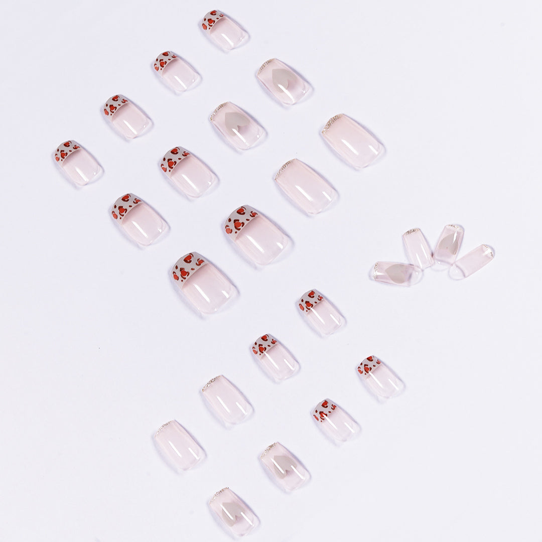 Artful Nail Extensions with Heart and Leopard Accents Stornfield