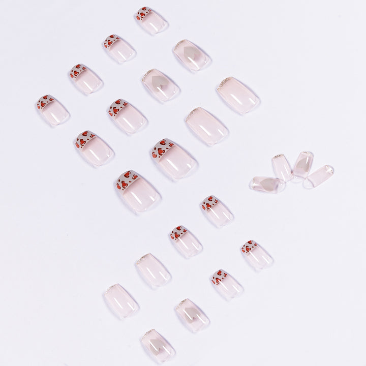 Artful Nail Extensions with Heart and Leopard Accents Stornfield