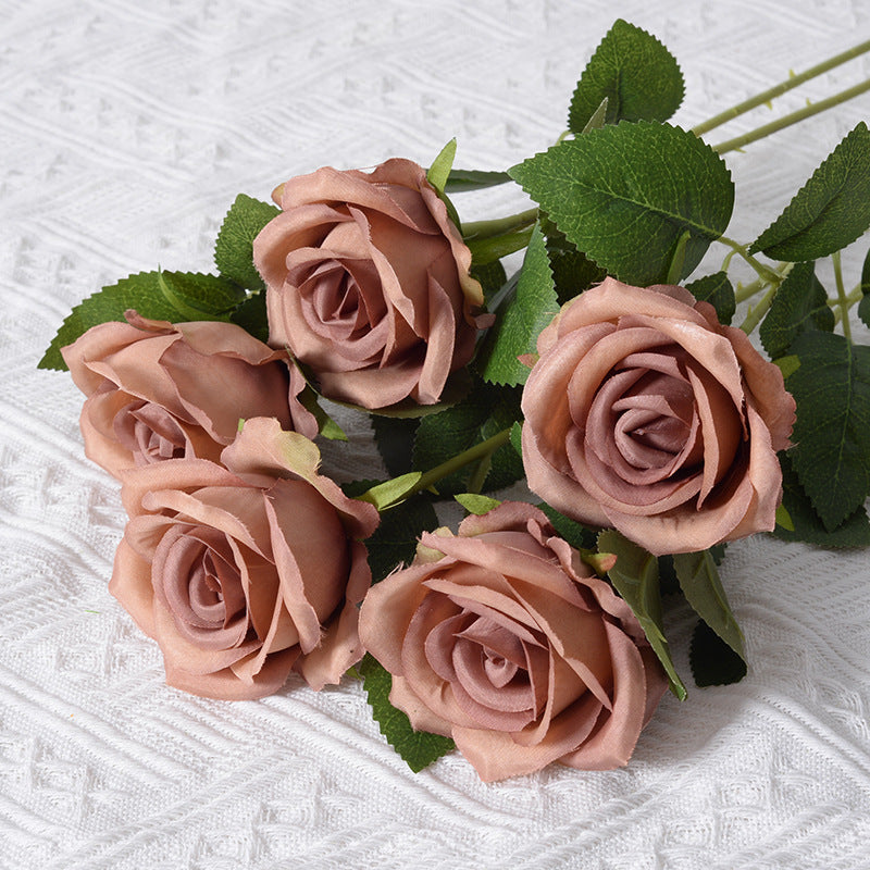 Realistic Silk Rose Decoration