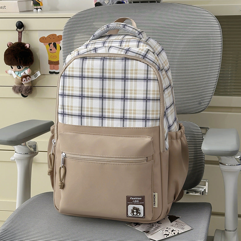 Stylish Plaid Design Backpack Stornfield