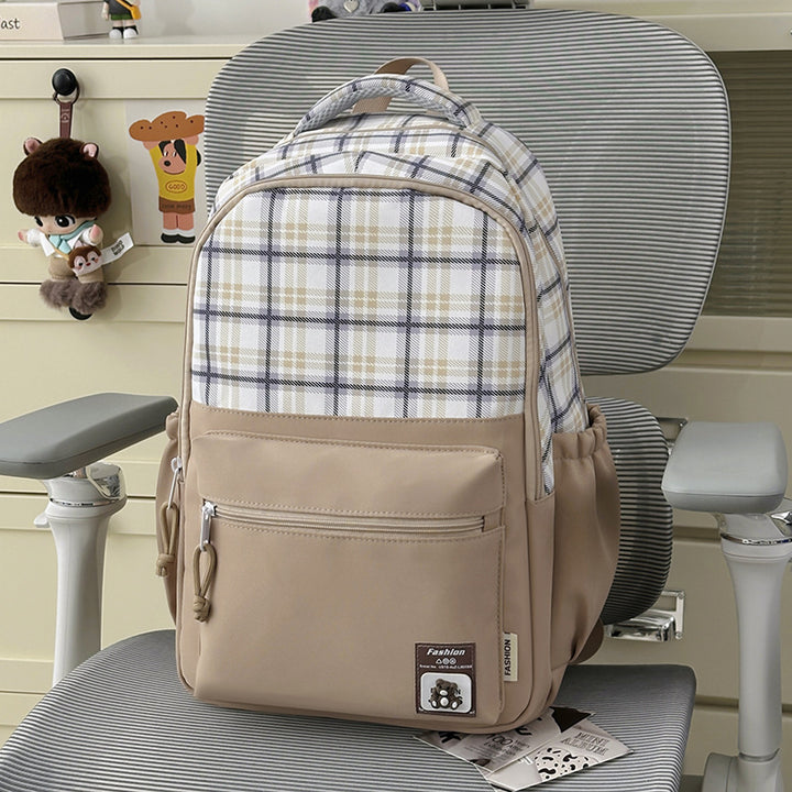 Stylish Plaid Design Backpack Stornfield
