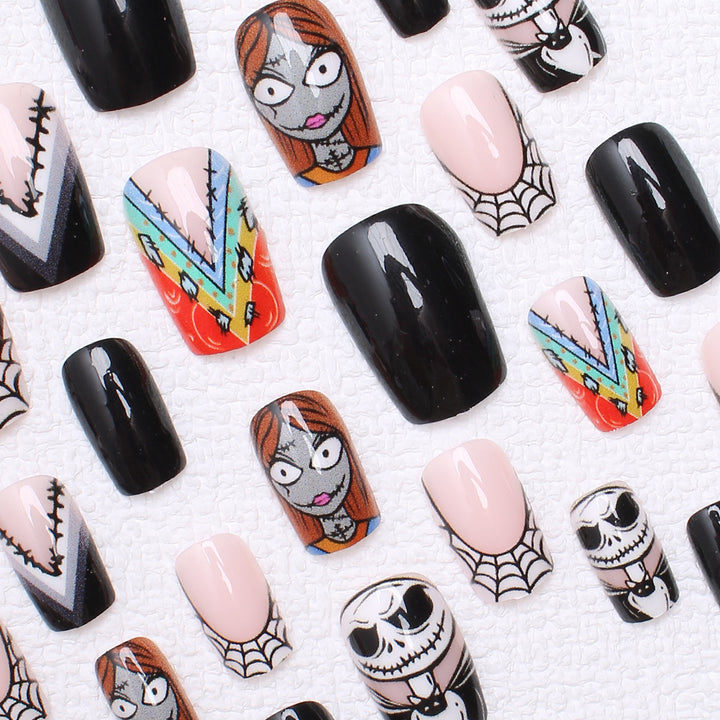 Artificial Nail Set with Creative Halloween Motifs and Playful 3D Designs Stornfield