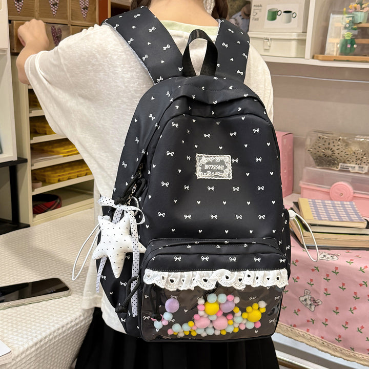 Playful Bow-Embellished School Backpack Stornfield