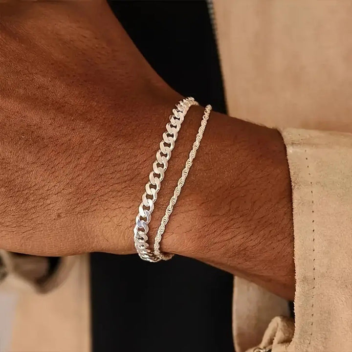 Layered Textured Chain Bracelet Stornfield