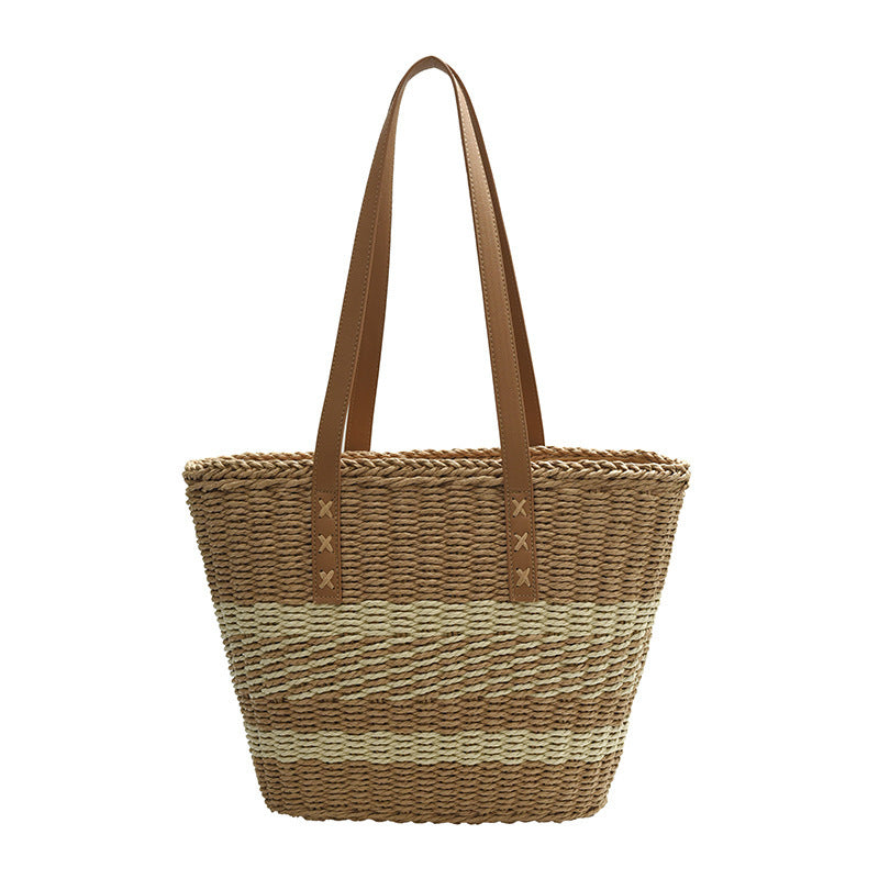 Comfortable beach bag with leather handles Stornfield