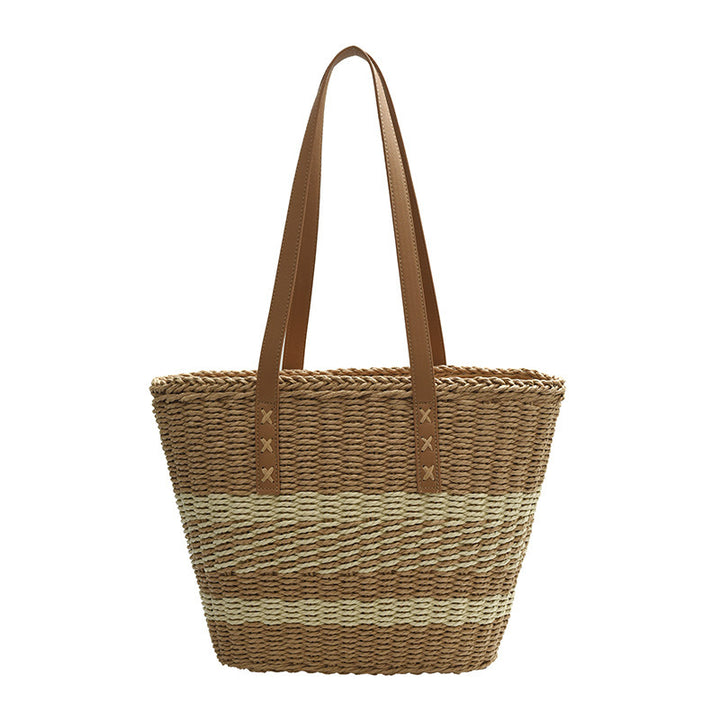 Comfortable beach bag with leather handles Stornfield