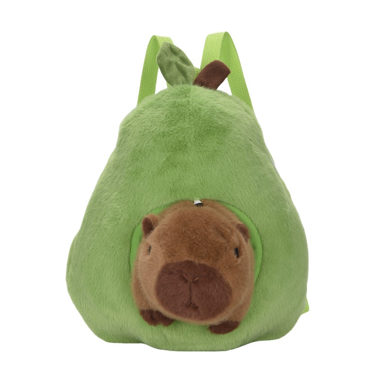 Plush Animal Backpack with Avocado Design Stornfield
