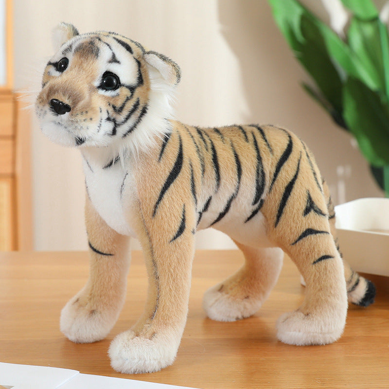 Realistic Standing Big Cat Plush Toy with Ultra-Soft Faux Fur and Poseable Legs Stornfield