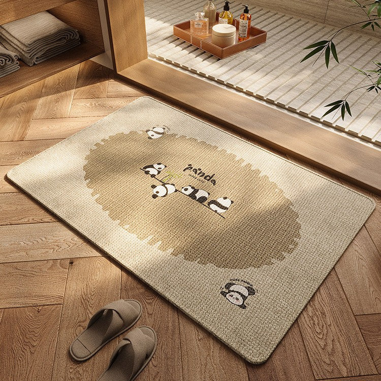 Cute Bear-Themed Bath Mat for Bathroom Floor