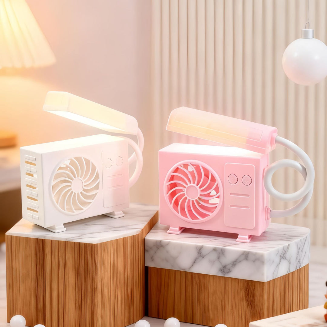 Women's table lamp with integrated USB fan Stornfield