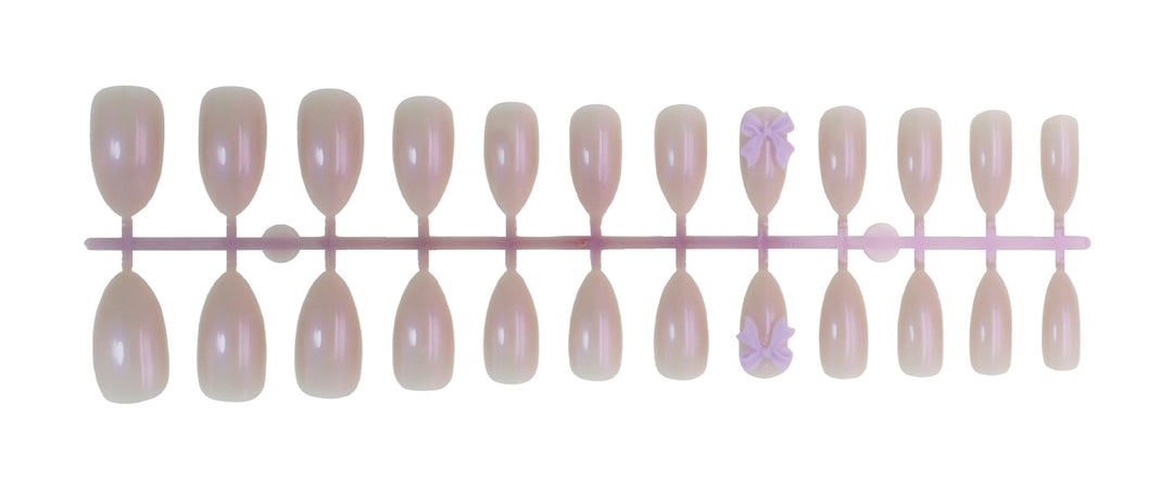 Artificial nail set with elegant bows and gentle design Stornfield