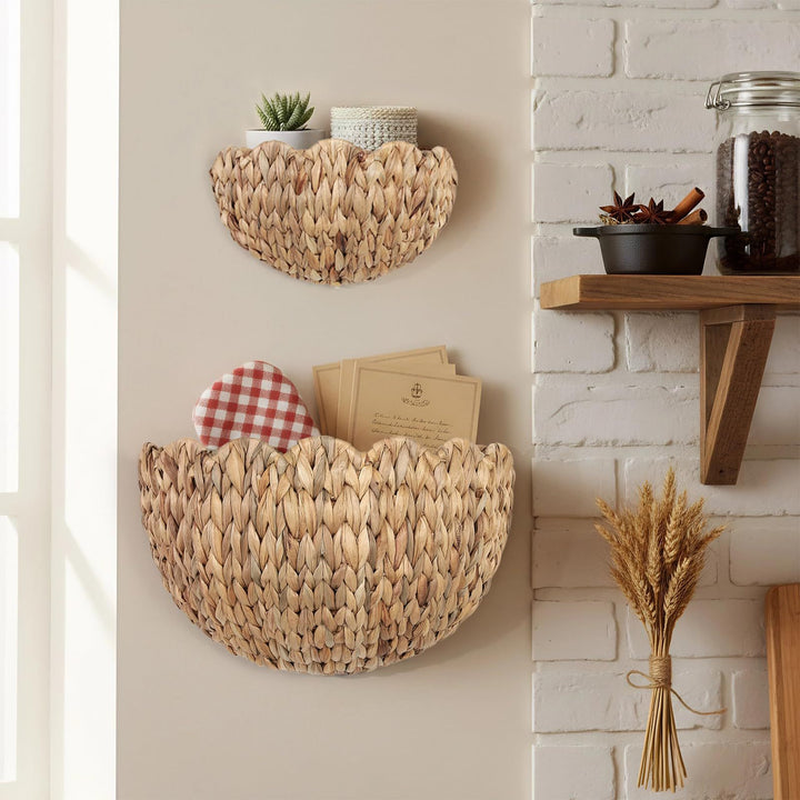 Handwoven decorative basket with wave pattern Stornfield