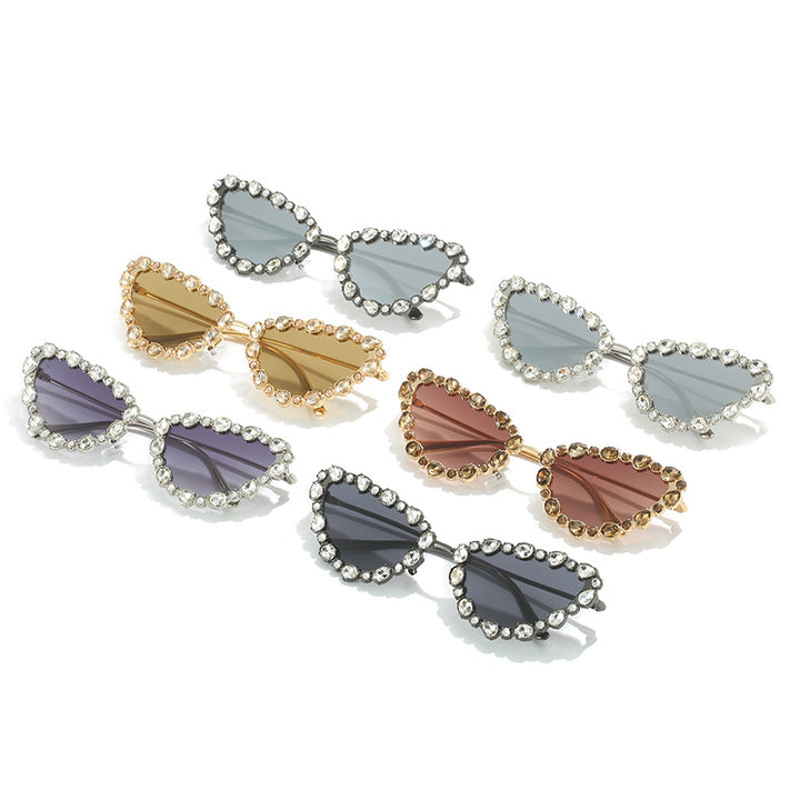 Heart-Shaped Rhinestone-Embellished Sunglasses Stornfield