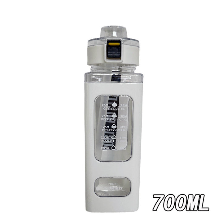 Women's water bottle with integrated time markers and straw Stornfield