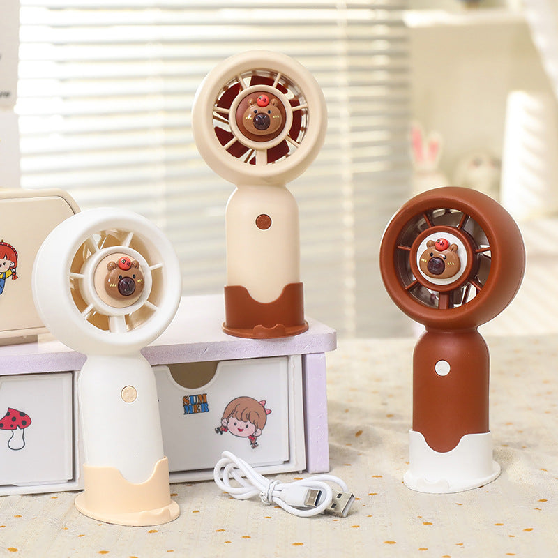 Women's Portable Mini Hand Fan with Ergonomic Handle and Cute Animal Design Stornfield