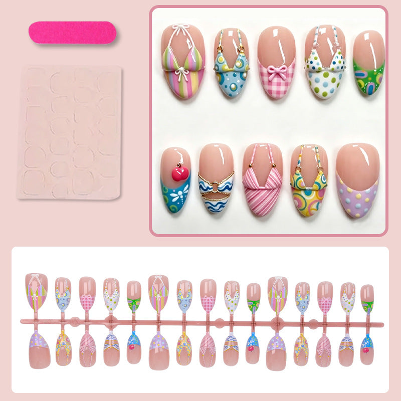 Acrylic nail set with summery bikini motifs Stornfield