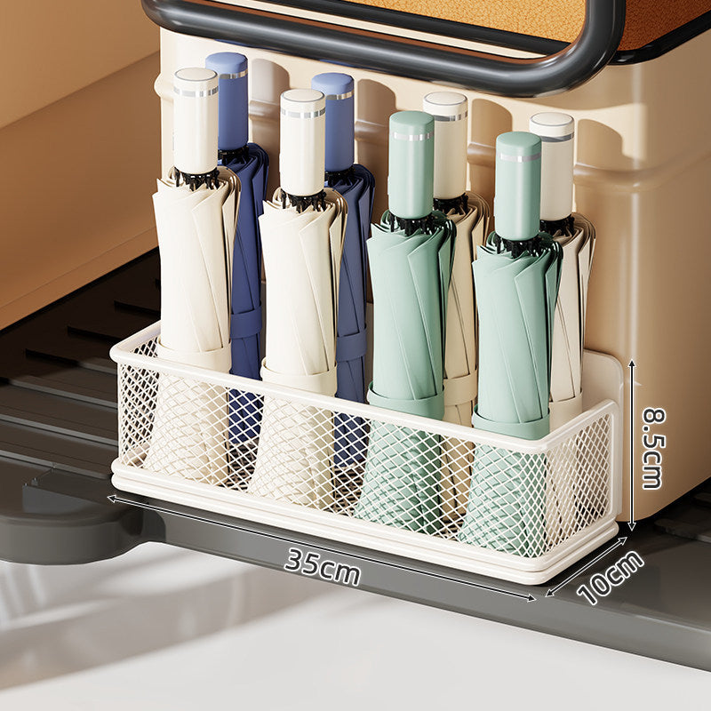 Under-Shelf Slim Mesh Umbrella & Accessory Holder