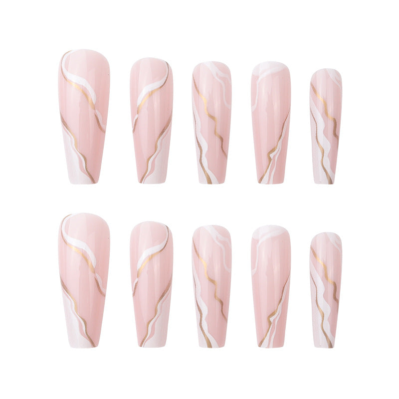 Elegant Marble Design Press-On Nails Stornfield