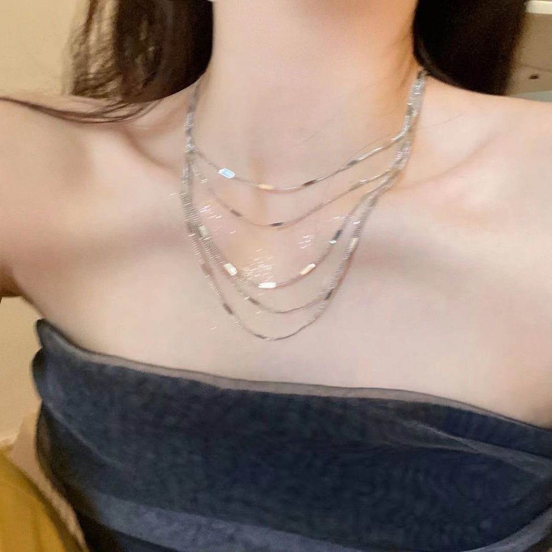 Layered Silver Chain Necklace Stornfield