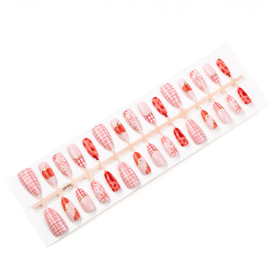 Artistic Fruit-Themed Press-On Nail Set