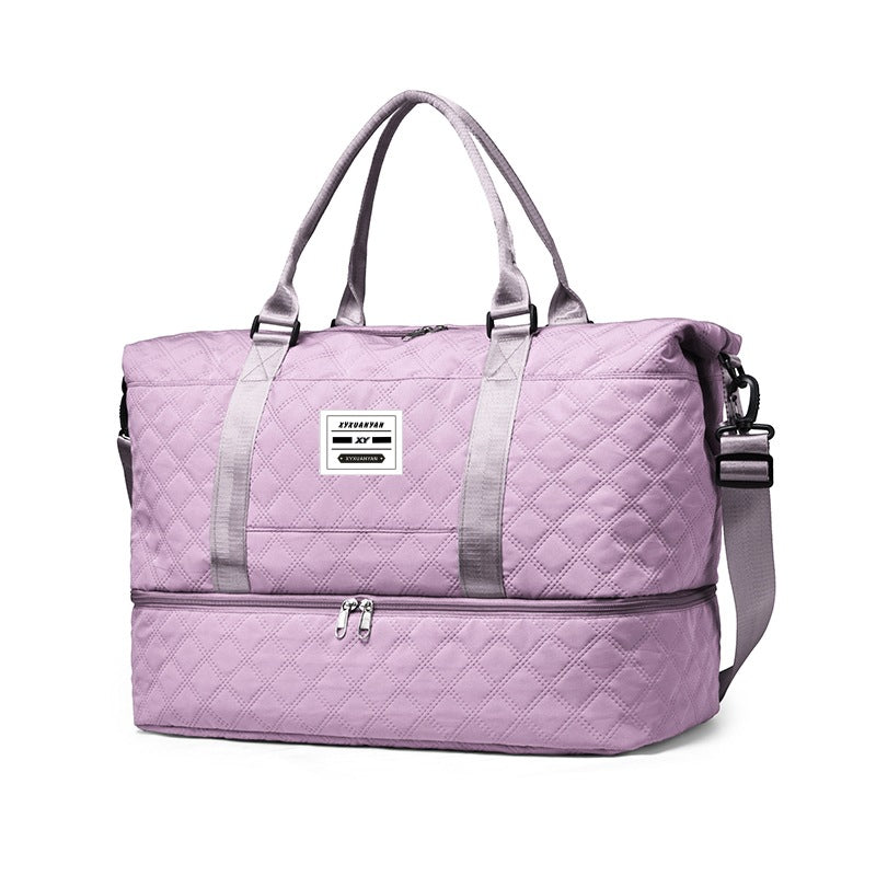 Multi-Pocket Quilted Travel Duffel Bag