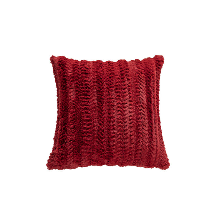 Plaid Woven Cotton-Linen Square Throw Pillow Cover with Hidden Zipper