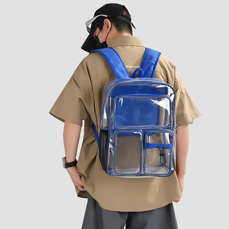 Transparent school backpack with multiple compartments Stornfield