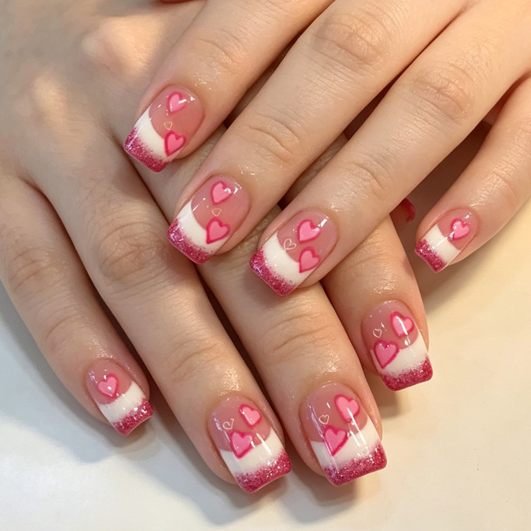 Heart-Embellished Gel Nail Extensions Stornfield
