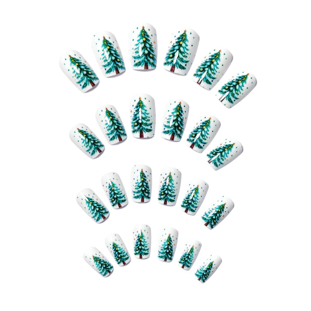 Artificial Nails In Festive Winter Forest Design Stornfield