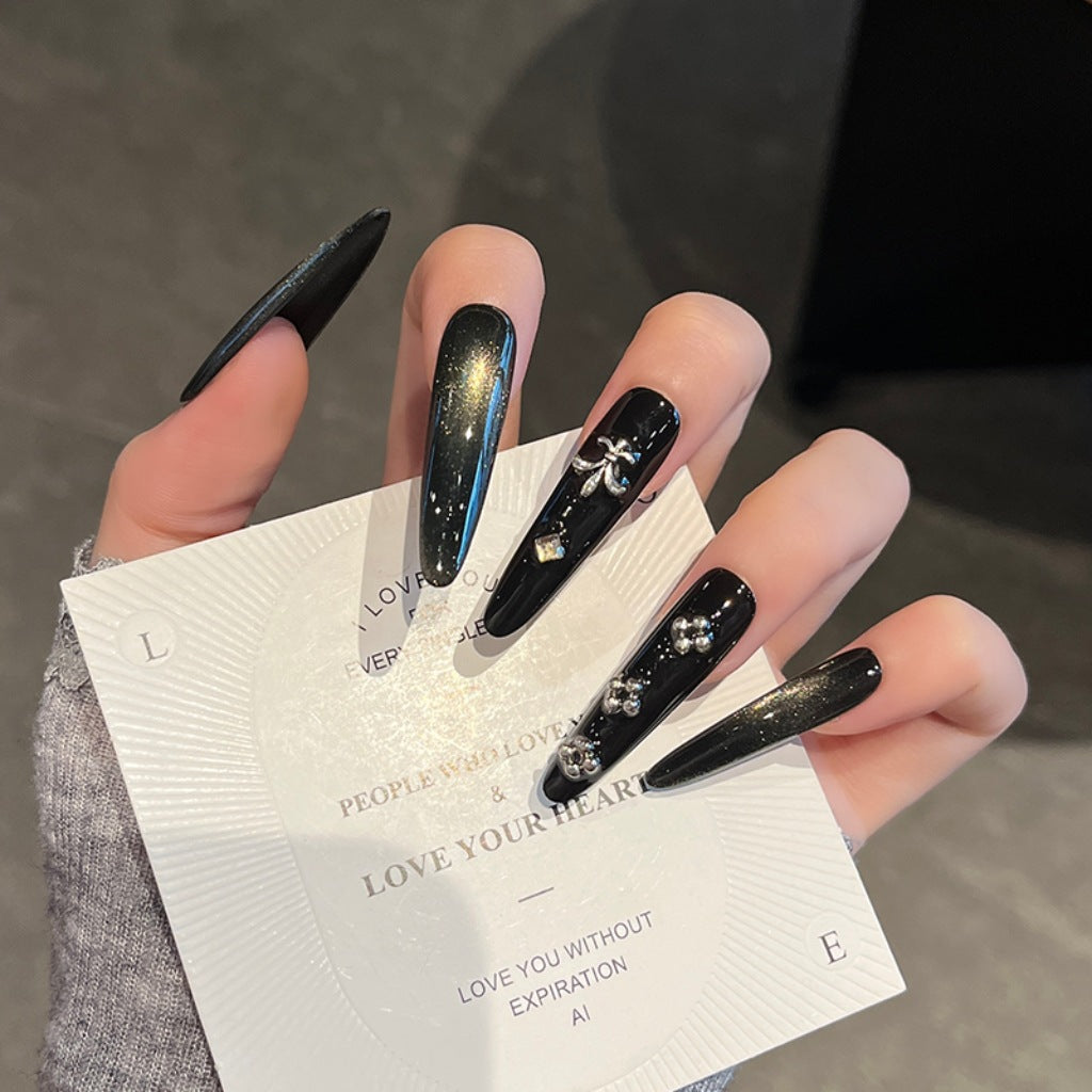Decorative Press-On Nails with Gem Accents Stornfield