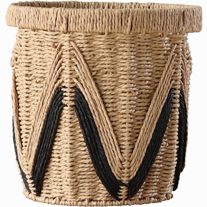 Decorative basket with graphic pattern Stornfield