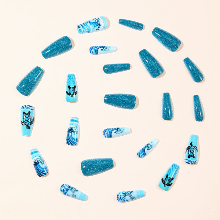 Artistic Ocean-Inspired Nail Art Extensions Stornfield