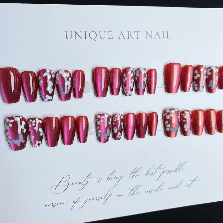 Artistic Floral Press-On Nail Tips