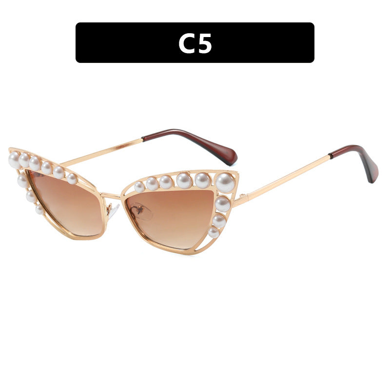 Ladies Cat-Eye Sunglasses with Exclusive Pearl Tip Frame Stornfield